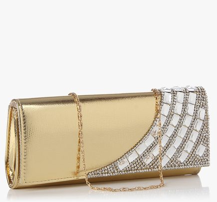 swiss design golden clutch