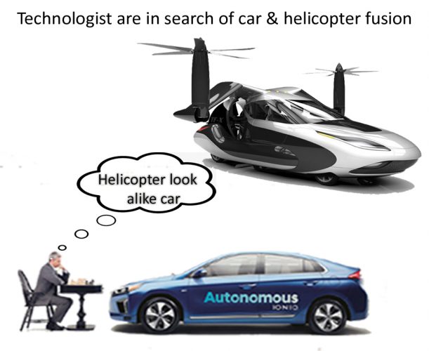 WORLD IS STILL TRYING TO MAKE CARS LOOK ALIKE HELICOPTERS