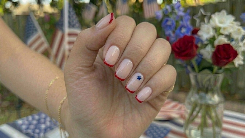 Micro Red French Manicure
