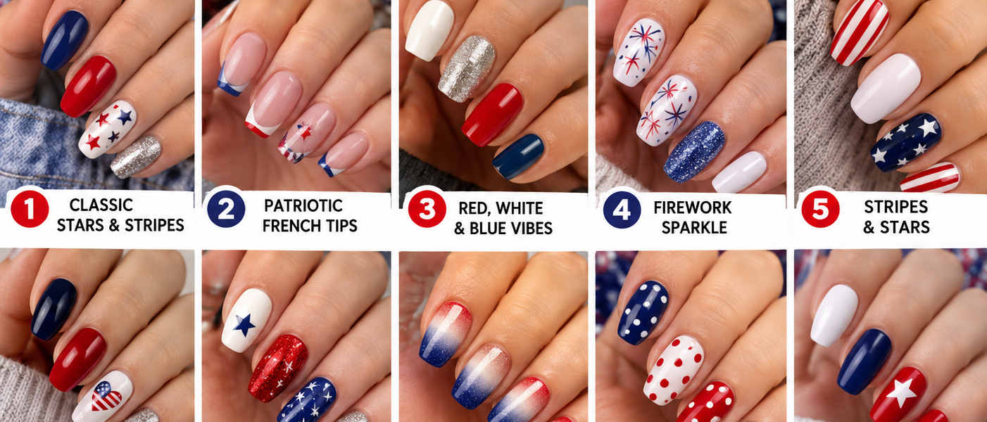 4th of July nails simple