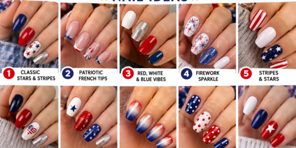 4th of July nails simple