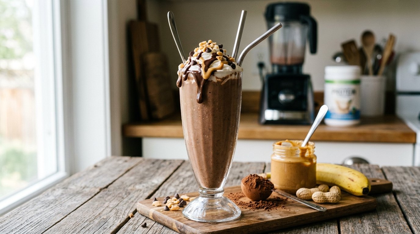 Chocolate Peanut Butter Protein Smoothie