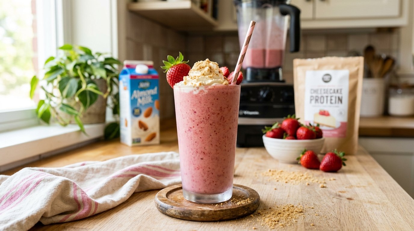 Strawberry Cheesecake Protein Smoothie